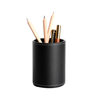 Business Leather Round Pen Holder Desktop Stationery Storage Box Storage Jar Cosmetic Brush Holder Creative Fashion Office Supplies