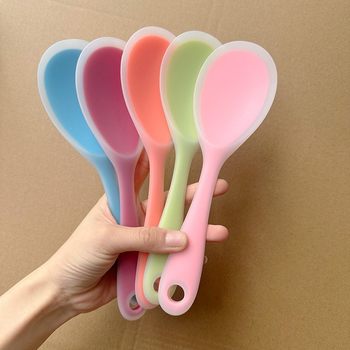 Silicone Translucent Rice Spoon, Food-Grade, Anti-Scalding, High-Temperature Resistant Rice Spoon, Does Not Damage the Inner Pot, Silicone Kitchen Utensils