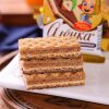 Russian Imported Ailianqiao Hazelnut Wafer Independent Small Packaging Nut Sandwich Chocolate Wafer 20g*20 Bags
