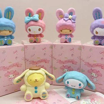 Sanrio Rabbit Rabbit Series Blind Box Yugui Dog Kulomi Hand-made Desktop Car Ornaments for Children Gift Toys