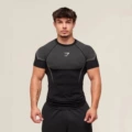 Gray mesh short sleeves---white logo
