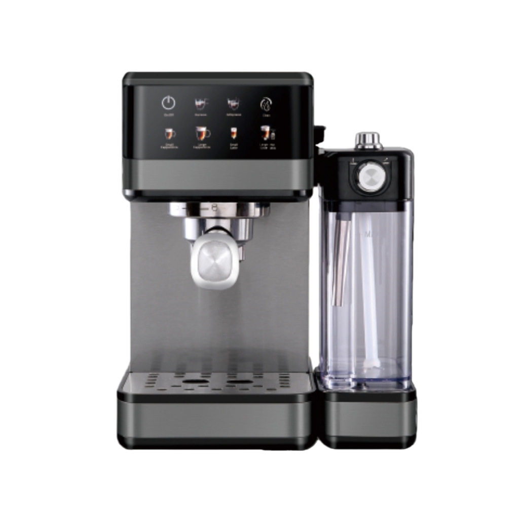 Cross-Border Popular Espresso Coffee Maker with Milk Tank and Stainless Steel Edge Logo