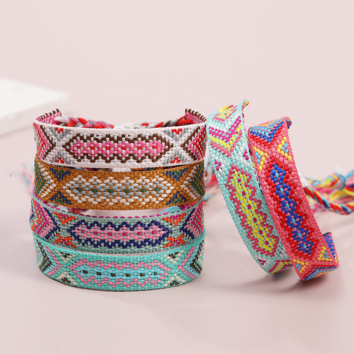 Cross-border Hot Sale Nepal Style Hand-woven Adjustable Bracelet European and American Ethnic Style Friendship Rainbow Hand Rope Spot