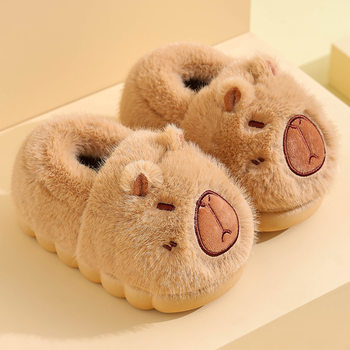 Kapibala Children's Cotton Slippers Girls Boys Cute Cartoon Indoor Warm Home Parent-child Wool Slippers Winter