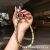 [Темно-зеленый и белый] Фланелевый ремешок на запястье + [прозрачный] зажим в форме веера с вращающейся головкой zg
