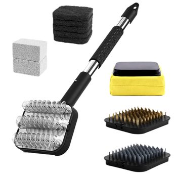 Amazon Multifunctional Barbecue Cleaning Brush Fireproof Cloth Brush Spring Brush Diamond Brush Pumice Cleaning Brush
