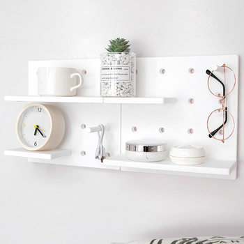 Wall Punch Free Plastic Storage Rack Bathroom Wall Hanging Storage Rack Student Bedroom Dormitory Bedside Hole Board