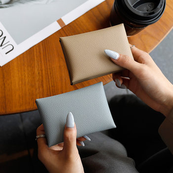 Fashion card bag ladies leather palm print business card bag simple small fragrance style card bag meeting gift a generation of hair