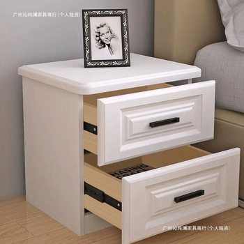 Xinsenchichi Light Luxury Solid Wood Bedside Table Nordic Side Table White Bedside Storage Cabinet Fully Equipped Home