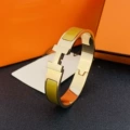 Size 19 wide version 12mm rose gold + champagne color bracelet with logo h