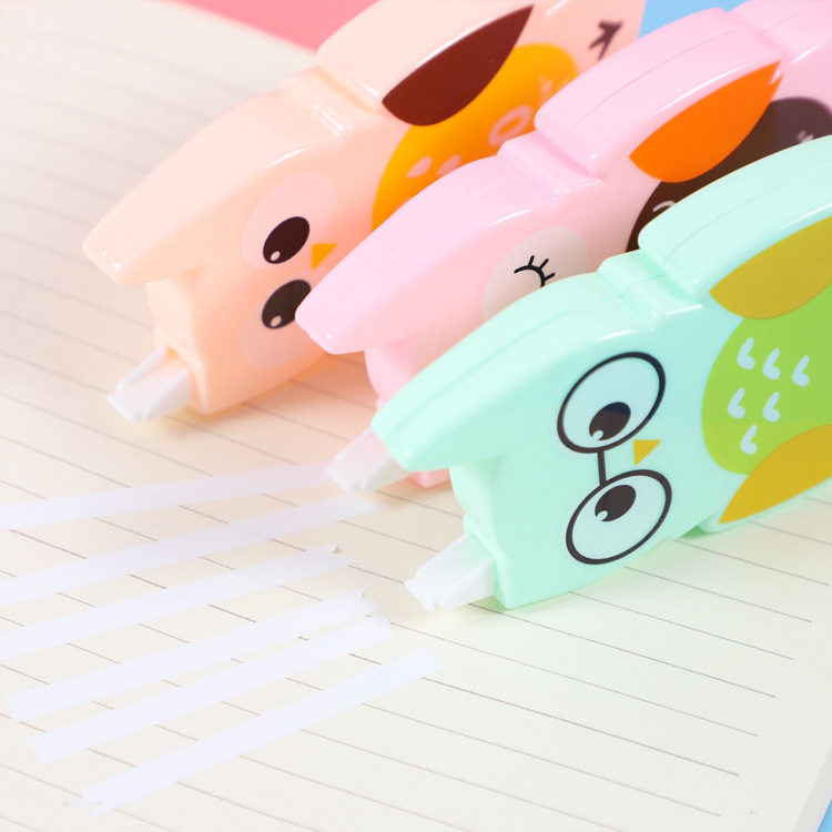 Cartoon Cute Owl Correction Tape Student Typos Press Alter Correction Post Children's Learning Stationery