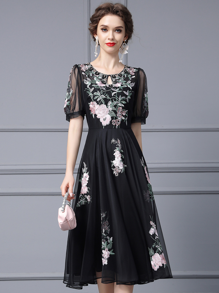 (Mới) Mã K2849 Giá 4350K: Váy Đầm Liền Thân Dáng Dài Nữ Shtdc Lưới Mỏng Hàng Mùa Hè Thêu Họa Tiết Hoa Thời Trang Nữ Chất Liệu G06 Sản Phẩm Mới, (Miễn Phí Vận Chuyển Toàn Quốc).