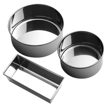 Round Cake Mold Household Set Stainless Steel 56 Mousse Live Bottom Oven Baking Tools Square Toast Embryo