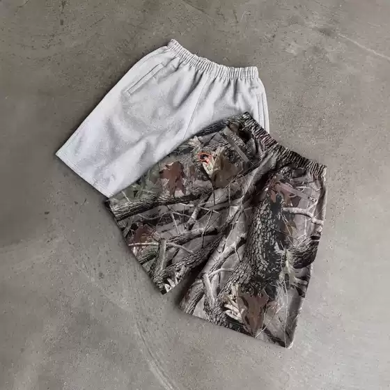 Cross-Border Streetwear Direct Sales from Manufacturers: American Retro Washed Trendy Pattern Casual Shorts, Loose Street Style