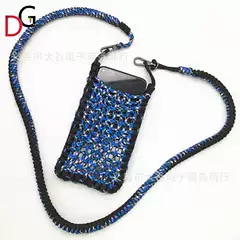 Handmade Paracord Woven Phone Sling Bag Crossbody Phone Case Drop-Resistant Anti-Loss Strap Phone Pouch