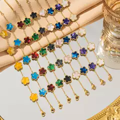 Cross-border titanium steel lucky clover five-leaf clover five-flower bracelet light luxury high-end female niche gradient stainless steel jewelry