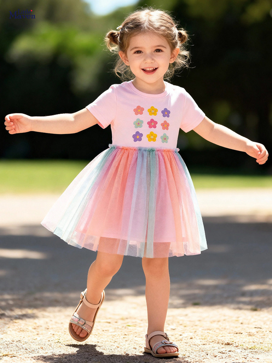 Source Factory Kids' Dress Wholesale, [Style] Girls' Dress, Summer Cute Floral Kids' Dress