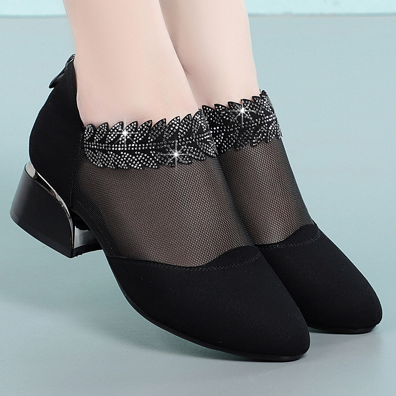 (Mới) Mã L3110 Giá 1070K: Giày Dép Sandal Nữ Yatdho Lưới Mỏng Gót Vuông Hàng Mùa Hè Trung Niên Giày Dép Nữ Chất Liệu Da Bò G03 Sản Phẩm Mới, (Miễn Phí Vận Chuyển Toàn Quốc).