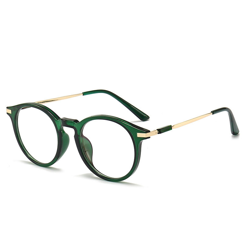 2413 New Myopia Glasses for Men and Women, Korean Style Round Retro Frames, Student Glasses, Finished Prescription Anti-Blue Light Glasses