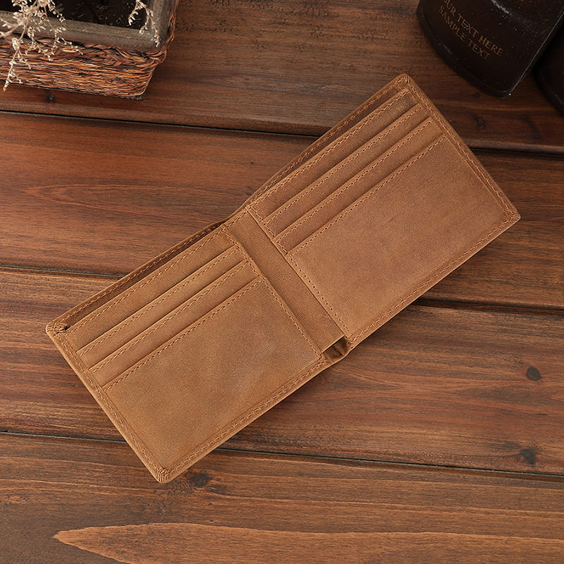 Men's Wallet, Large Capacity, Rfid Anti-Theft, Vintage Style, Trendy, Genuine Cow Leather Wallet