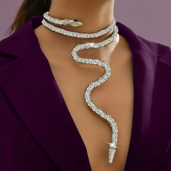 Cross-border Hot Selling Necklace Spice Girl Sexy Snake Twisted Design Sense Ins Style Necklace Collar Bracelet Adjustable