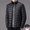 2024 Winter New Light and Thin Down Jacket Men's Solid Color Lightweight Collar 90 White Duck Down Short Warm Jacket T