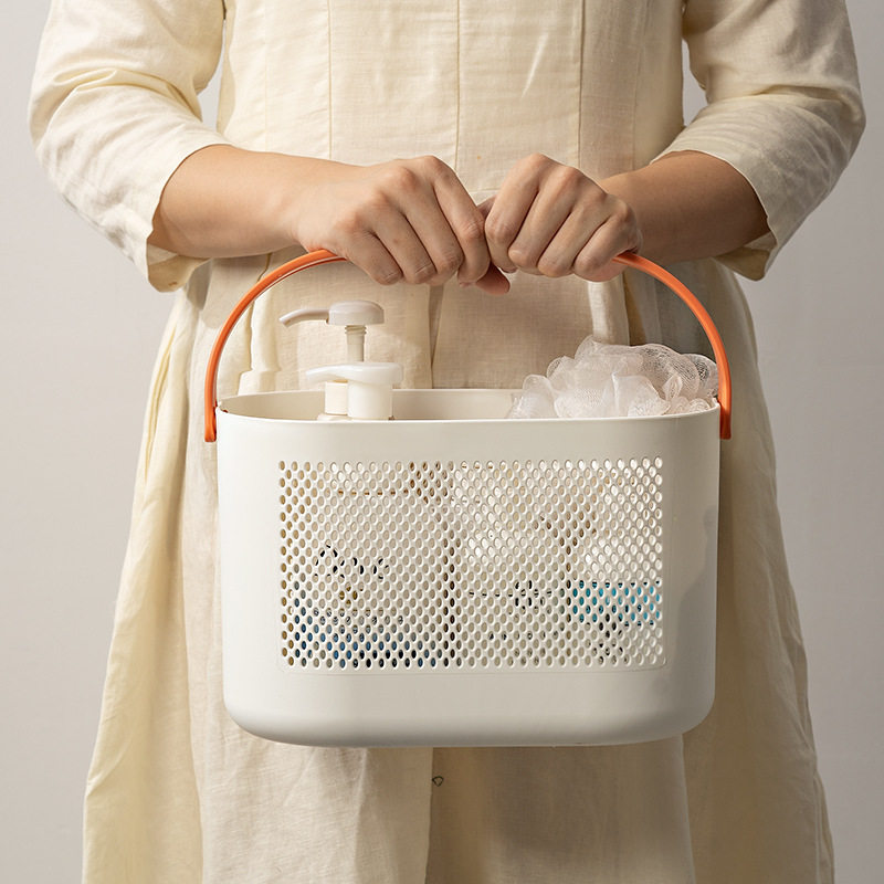 Japanese Style Bath Basket Bathroom Storage Basket Household Hollow Fruit and Vegetable Basket Thickened Bath Basket Storage Box Wholesale