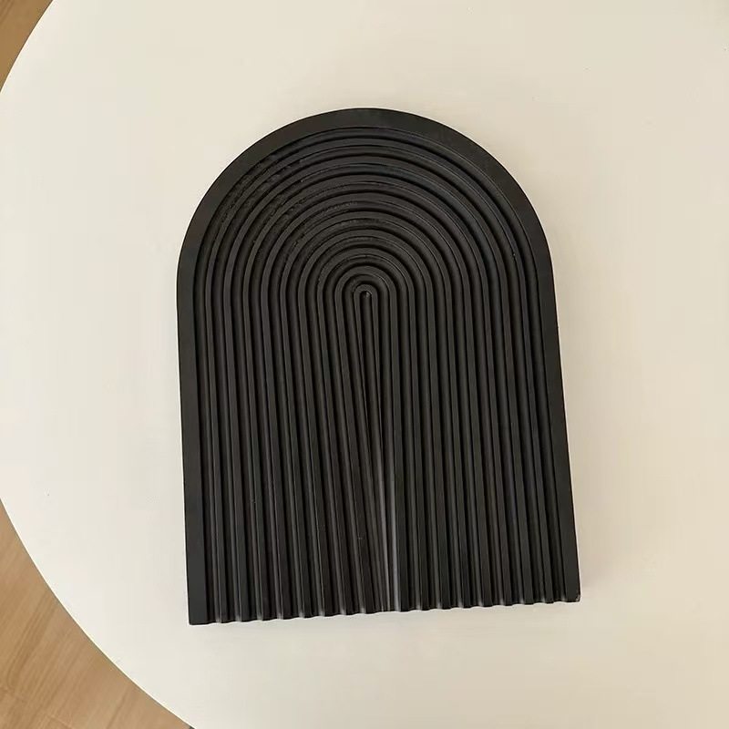 Water Ripple Black Solid Wood Tray for Home Use, Bread Board, Beech Wood Aromatherapy Storage Tray, Afternoon Tea Coffee Tray