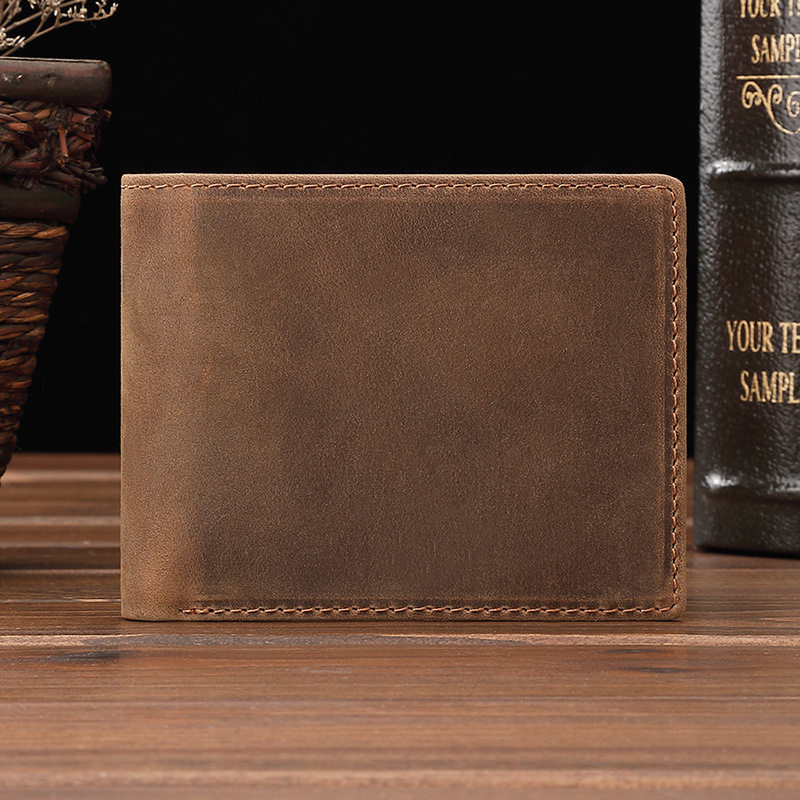 Men's Wallet, Large Capacity, Rfid Anti-Theft, Vintage Style, Trendy, Genuine Cow Leather Wallet