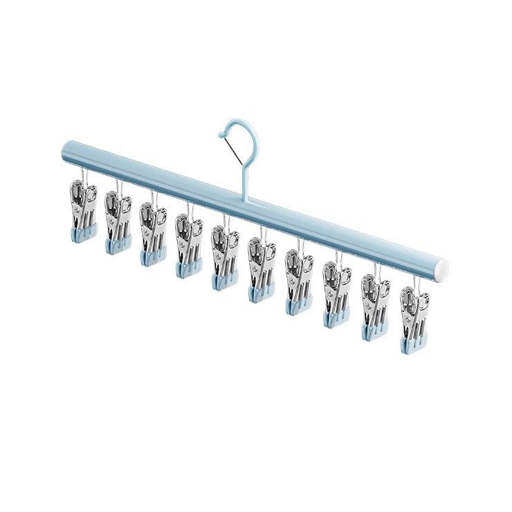 Sock Drying Rack with Multiple Clips, Stainless Steel Clothes Hanger, Household Balcony Drying Rack for Underwear and Panties