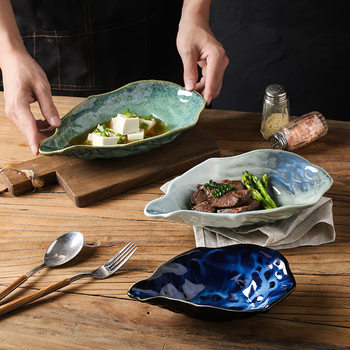 Japanese Style Kiln Change Ceramic Flavor Dish Personalized Restaurant Hotel Oyster High-value Dessert Small Dish Dip Soy Sauce Dish