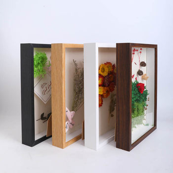 Hollow Photo Frame Three-Dimensional Butterfly Immortal Flower Dried Flower Specimen Frame Three-Dimensional Creative Wholesale Art Personalized Wooden Frame Picture Frame