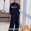 Plus Size Slimming Set Winter New Age-Reducing Fashion Sweatshirt Women's Fleece Thickened Casual Pants Two-Piece Set