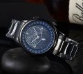 15. blue dial, black stainless steel band