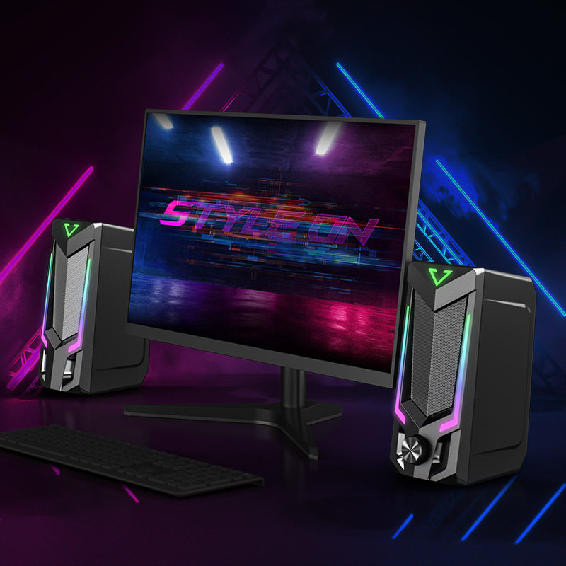 Cross-Border Sada V-150 Computer Speaker Notebook E-Sports Super Bass Small Steel Cannon High Quality Rgb