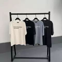 Cross-border Enfants Riches Deprimes ERD Melancholy Rich Second Generation Destruction Vertical Split Slogan Short Sleeve