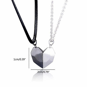 Cross-Border Wishing Stone Pendant Heart-Shaped Clavicle Chain Heart-Shaped Necklace Couple Love Necklace Magnet Magnetic Necklace for Women