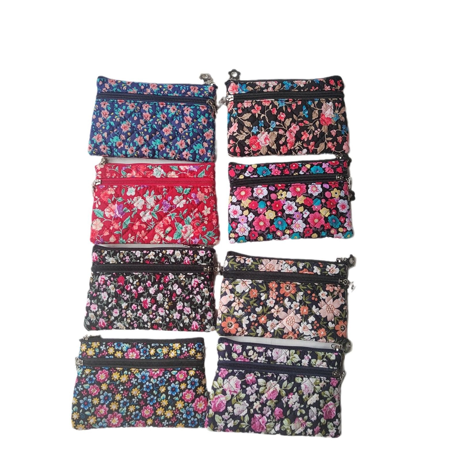 3005S Coin Purse Women's Retro Three-pull Fabric Card Bag Middle-aged and Elderly Handheld Small Wallet Coin Bag Key Bag