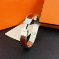 Size 19 wide version 12mm silver + burgundy bracelet with logo h