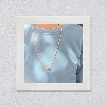 2025 new European and American temperament clavicle chain new personality fashion simple ring pendant necklace