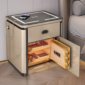 Smart Bedside Table Safe Integrated Simple Modern Wireless Charging Fingerprint Lock Bluetooth Bedside Table Safe