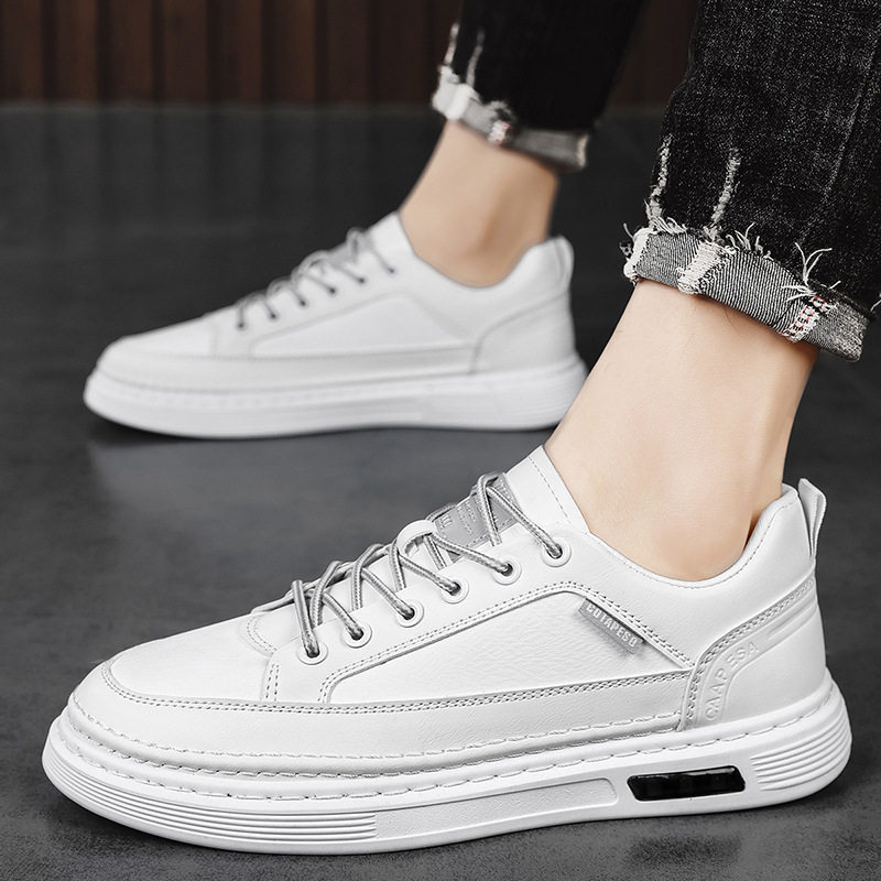 Men's Shoes Breathable Waterproof Anti-Slip Men's White Shoes Men's Casual Student Sports Trendy Shoes