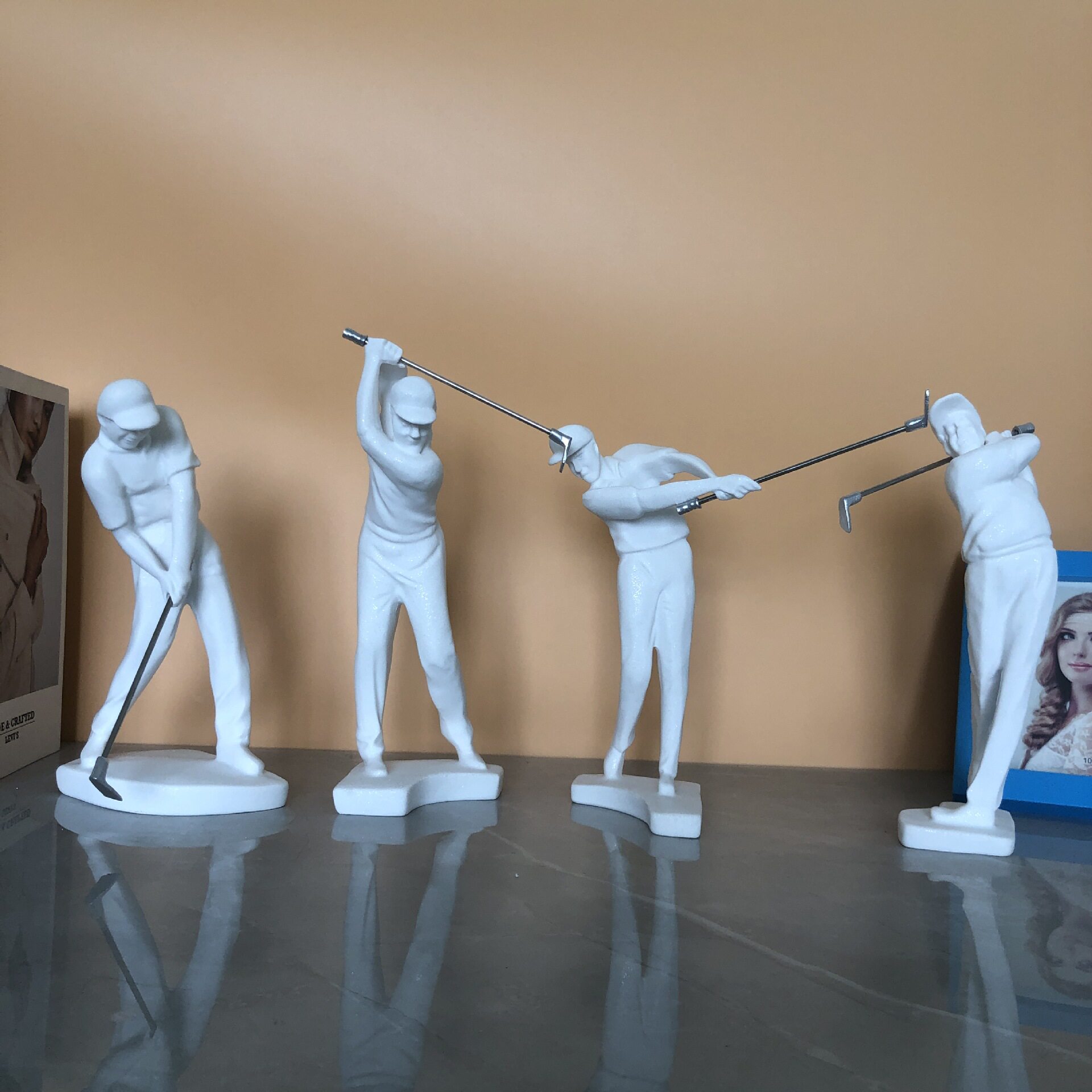 现货创意高尔夫摆件 现代简约家居饰品 软装设计树脂工艺品居家