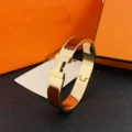 Size 17 wide version 12mm rose gold + burgundy bracelet with logo h