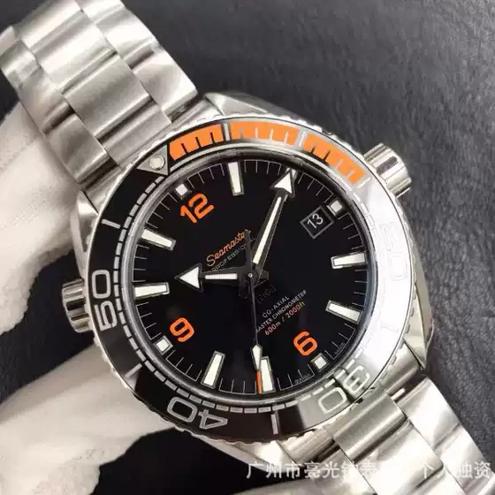 VS Factory Oujia Haima 600 Automatic Mechanical 1/4 Orange Rubber Watch Waterproof Luminous Ceramic Ring for Men