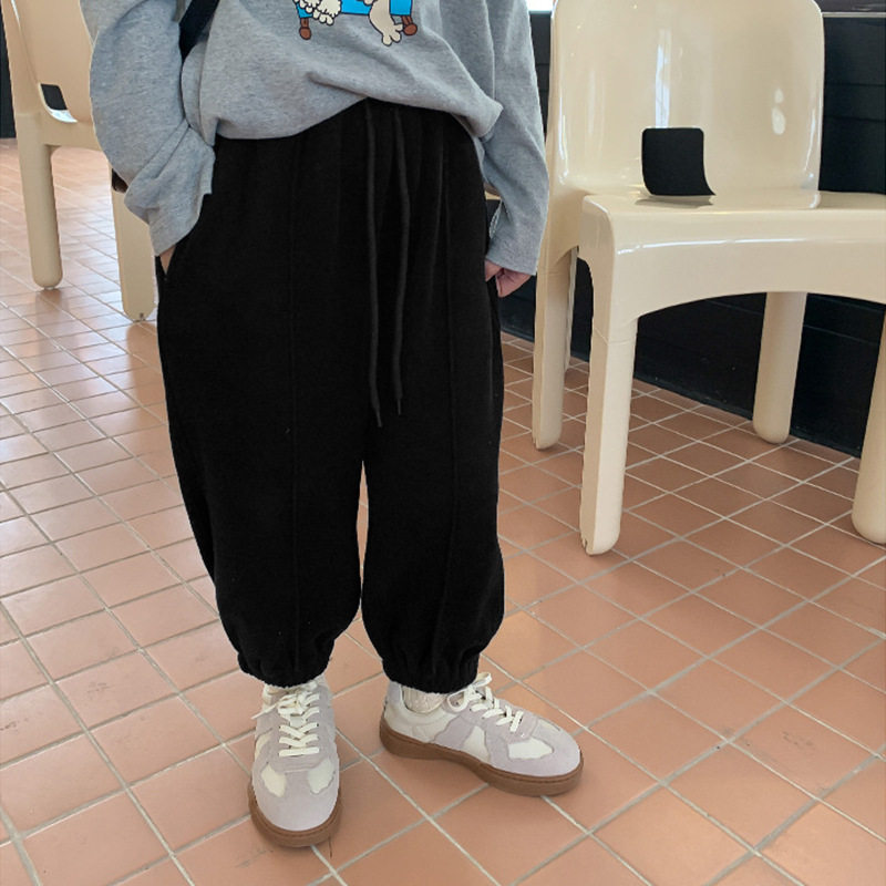 Thickened Fleece-Lined Kids' Long Pants, Winter Thermal Boys' Loungewear Trousers