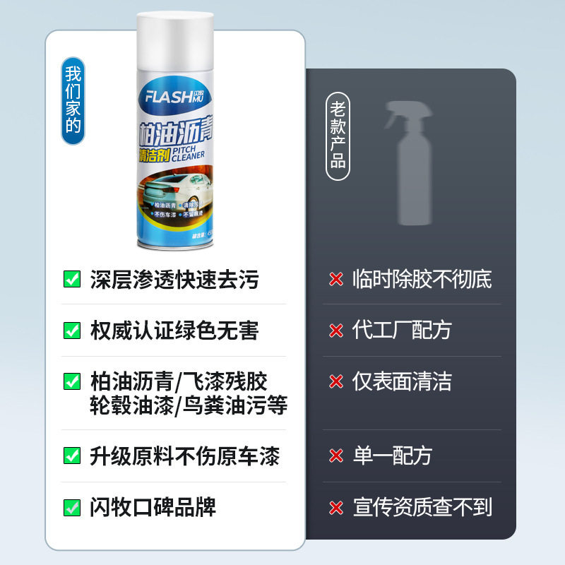 Flash Asphalt Cleaner, Car Cleaning Agent That Does Not Damage Paint, Super Strong Decontamination and Glue Remover, Glue Remover and Cleaning Agent