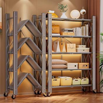 Balcony Kitchen Storage Rack Floor-Standing Multi-Layer Bookshelf Storage Household Microwave Oven Convenient and Simple Shelf