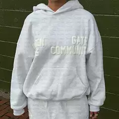 Casual Niche Personality Loose Letter Foam Printed Hooded Pullover Sweatshirt Tops for Men and Women Couples Wholesale