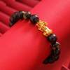 Bracelet imitation obsidian sand gold six words mantra bracelet ethnic style men and women piqiu live drainage wholesale